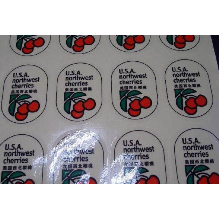 常德印刷厂订做透明标签 水果LOGO贴纸 PET全透不干胶 烫金商标