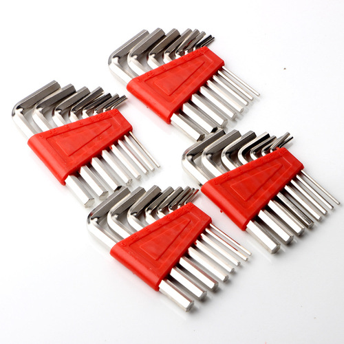Flat head hexagonal wrench short 8-piece set hardware tool accessories manufacturer wholesale metric small size gift