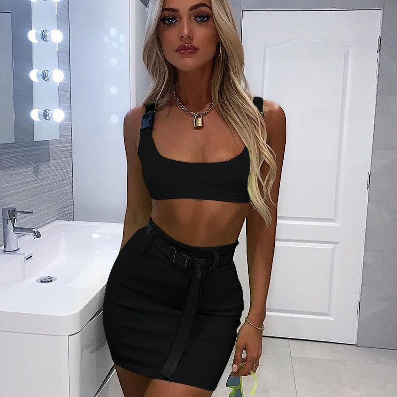 Suit Umbilical Short School Bag Buckle Camisole Waist Belt Skirt Bag Hip Sportswear NSAG4673