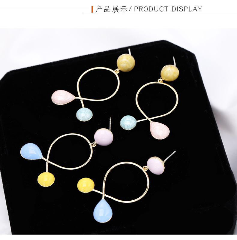 Japanische Und Koreanische Modetrends, Einfaches Geometrisch, Tropfen Des Öl Bemaltes Ohrringe, Persönlichkeit, Vielseitiges Frauen Netz, Rote Ohrringe Im Großhandel display picture 15