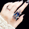 Ring, retro crystal, set, on index finger, Japanese and Korean, simple and elegant design, European style, with gem