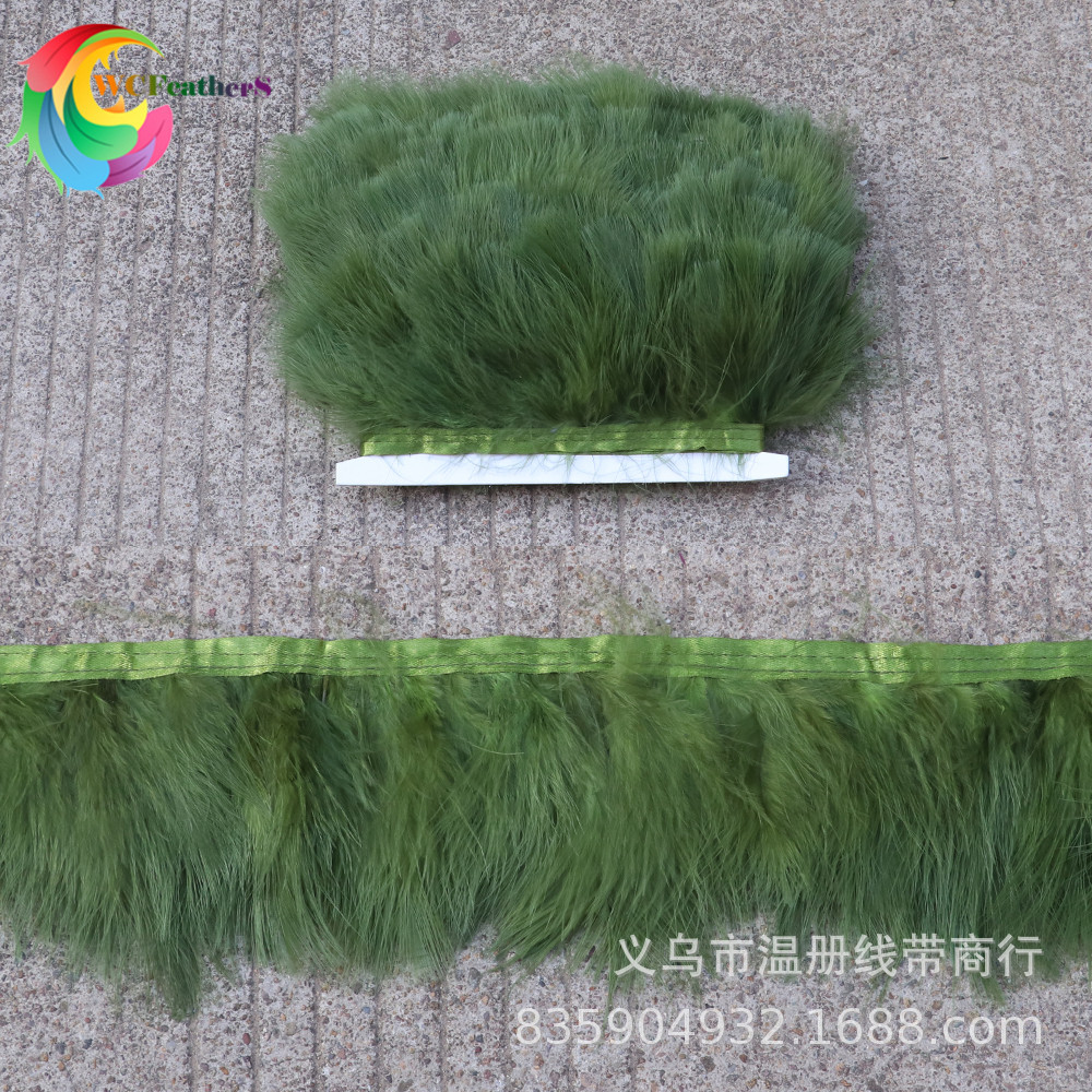 温册羽毛供应各色火鸡毛血管绒布边服装鞋帽线衣配羽毛咖啡色现货详情图16