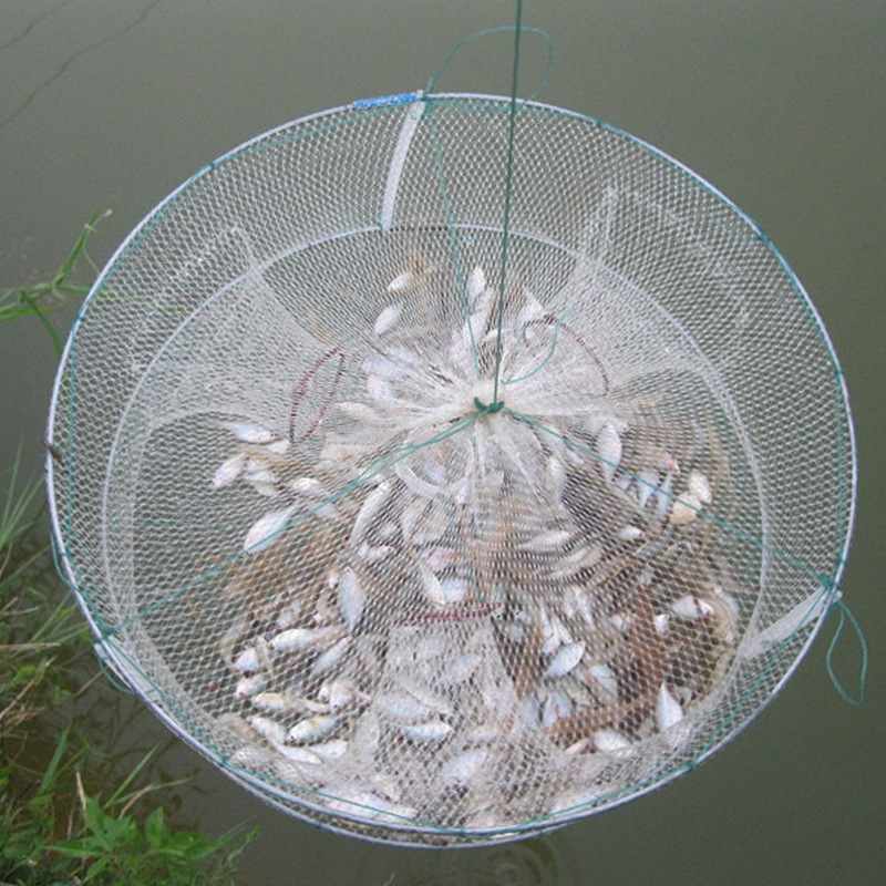 Manufactor wholesale superior quality white Round 5 Fishnet Fish cages fold Shrimp cage Shrimp nets Fishing net