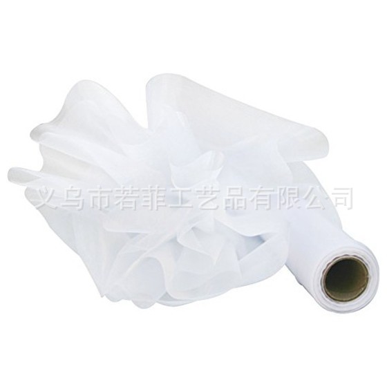 白色纱卷 纱布卷 跨境 欧根纱卷29CM*26M 婚庆装饰纱雪纱 卷纱