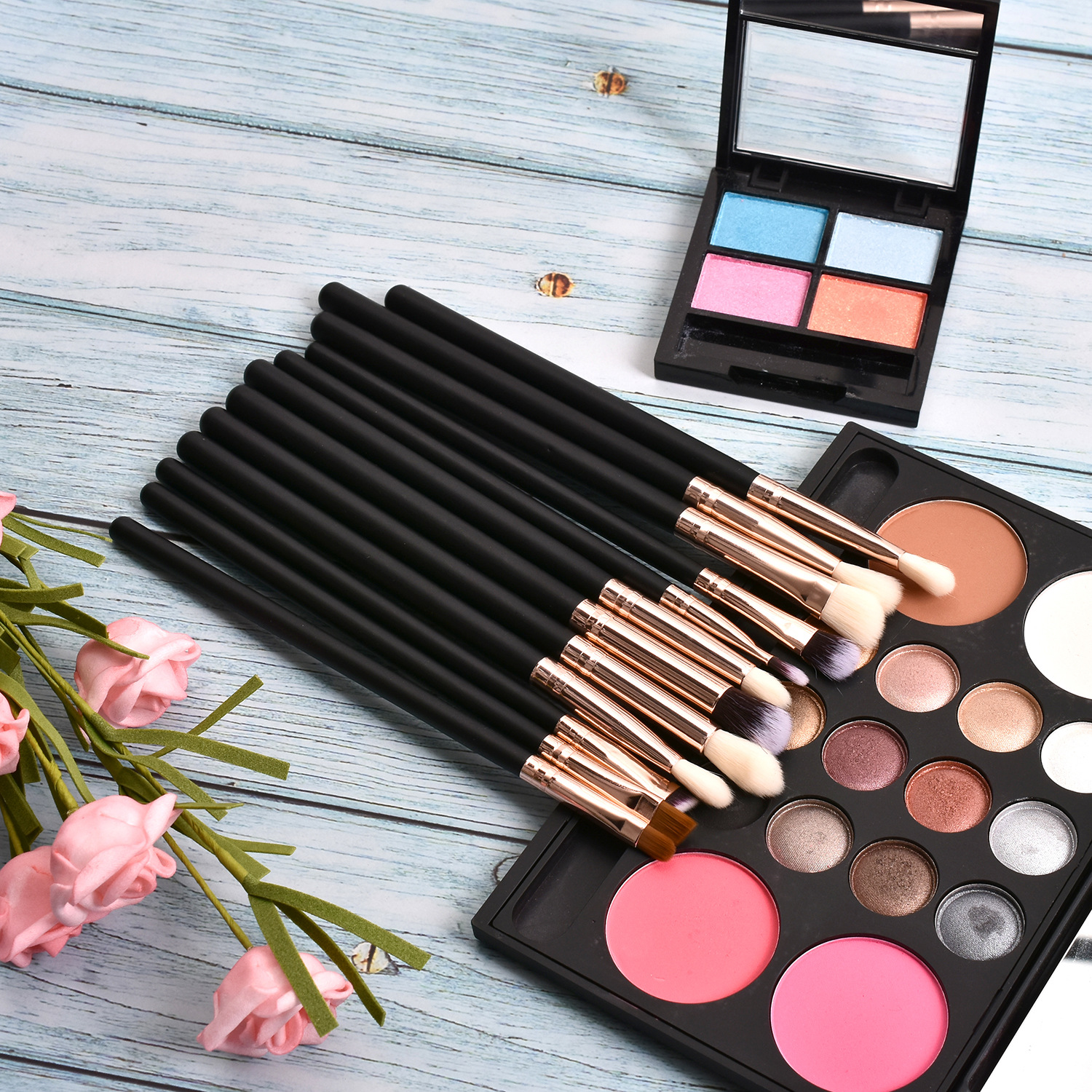 Black Rose Gold Makeup Brush Set 7