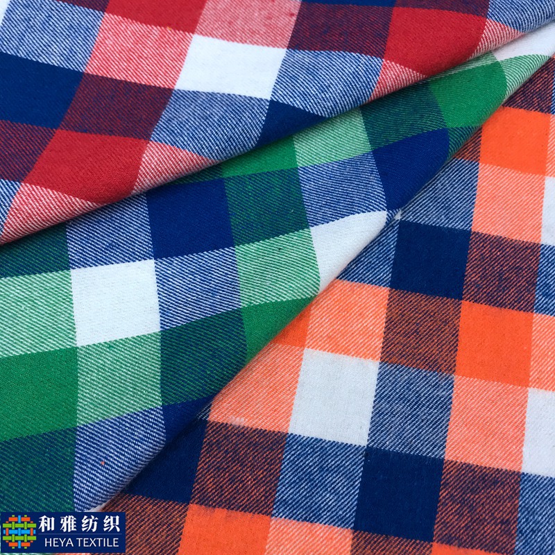 现货斜纹色织磨毛多彩朝阳格子布 鞋帽玩具靠垫抱枕工艺品面料