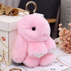 Bulk wholesale of Rex Rabbit Fur Decorated Dead Rabbit Cute Rabbit Pendant Car Keychain Accessories Self-produced and sold first-hand supply
