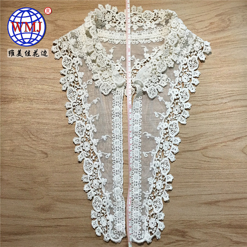 Water-soluble pure cotton thread mesh embroidered collar, finished shirt lace embroidered collar, women's fake collar factory direct sale