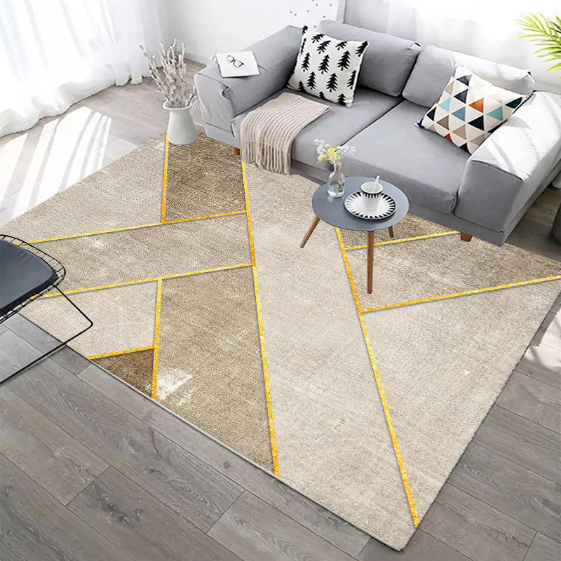 Small Fresh Style Abstract Geometric Carpet Living Room Line Geometric Printing Carpet