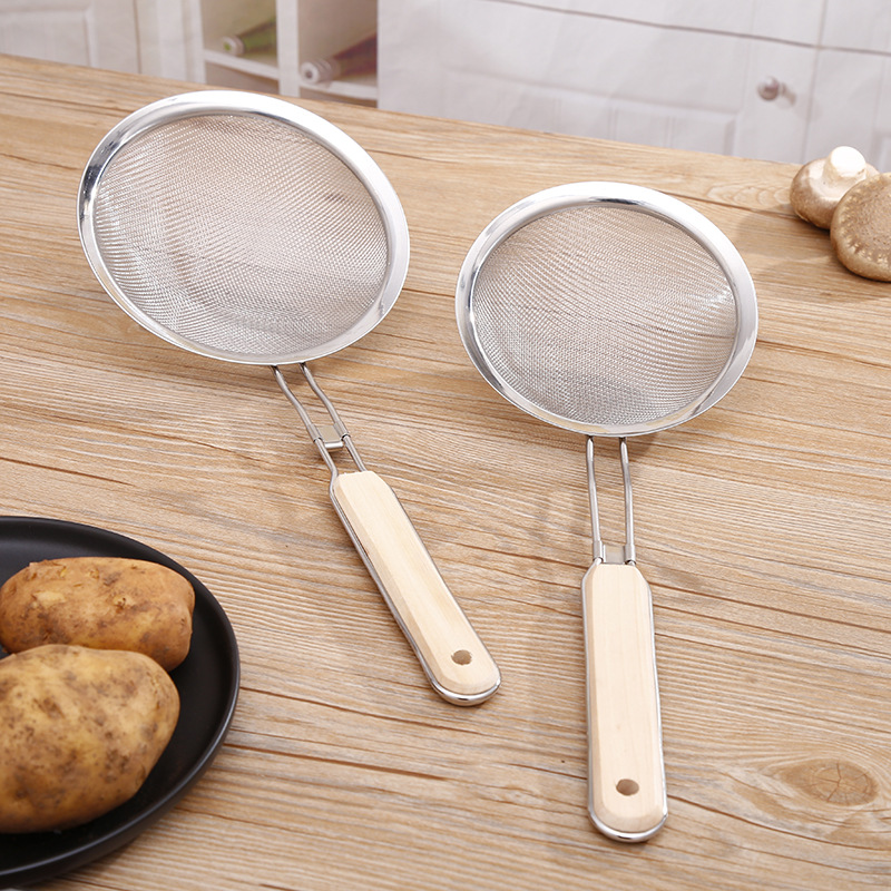 实力工厂家用不锈钢油炸漏勺网筛大号捞面勺过滤网漏网勺饭店油格|ms