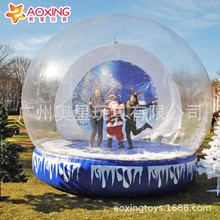 大型透明充气圣诞水晶球雪花球表演球气模模型商场美陈装饰道具
