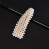 Woven hairgrip handmade, hair accessory from pearl with bow, hairpins, Korean style, internet celebrity, simple and elegant design