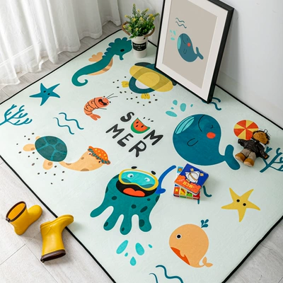 Nordic Cartoon Animal Carpet Water Absorbent Wear-resistant Entrance Mat Living Room Bedroom Entrance Mat Bay Window Mat (Avtomobil döşəmə paspasları) - summer-finding-nemo-70140cm