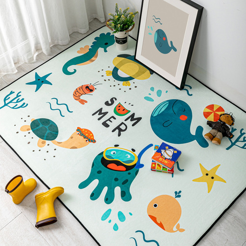 Nordic Cartoon Animal Large Carpet Water-Absorbent and Wear-Resistant Door Mat Living Room Bedroom Entrance Foot Mat Bay Window Mat