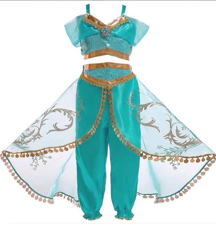 aladdin princess dress Adult Aladdin Princess Jasmine Cosplay Dress Halloween Costume