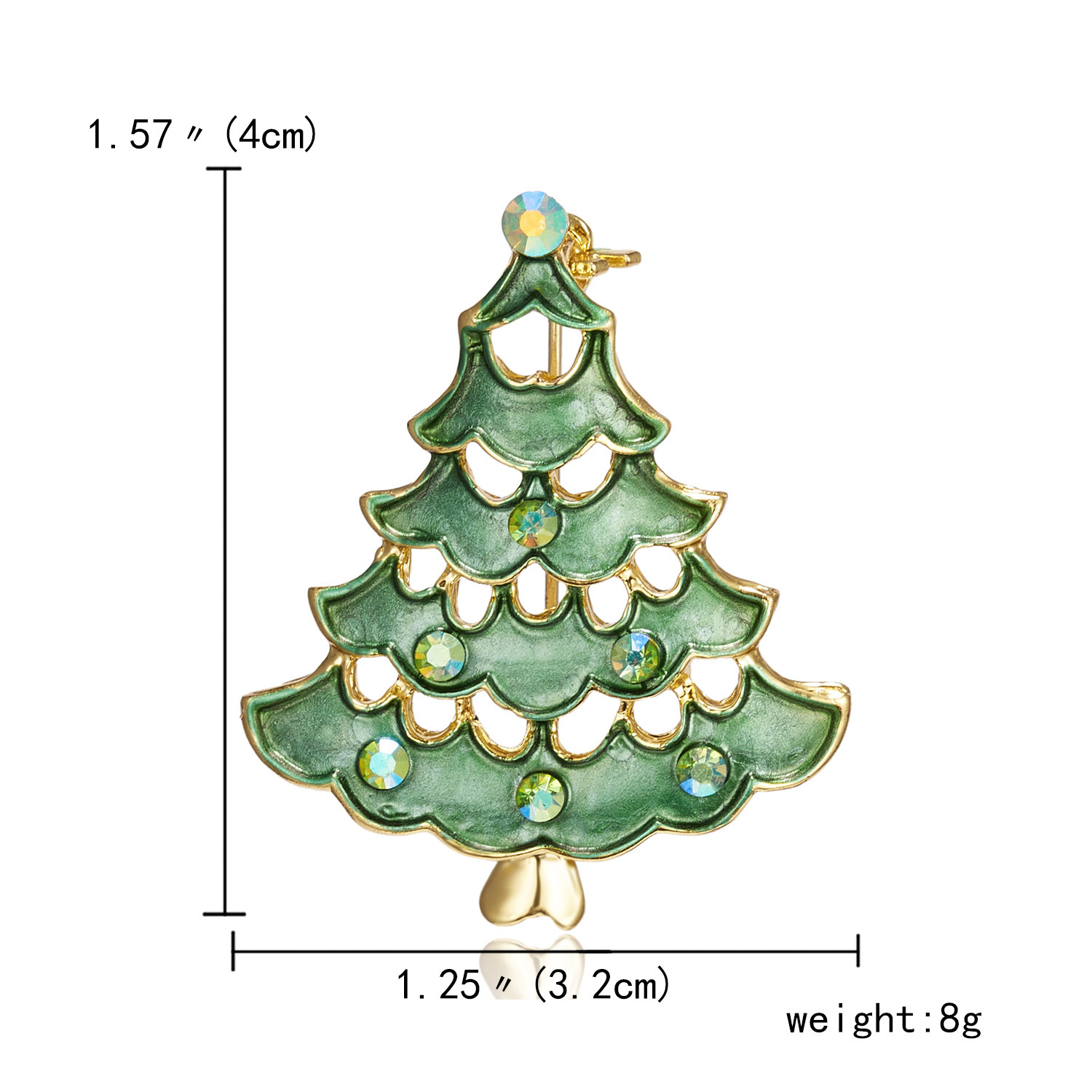 Fashion Christmas Tree Alloy Inlay Rhinestones Unisex Brooches display picture 1