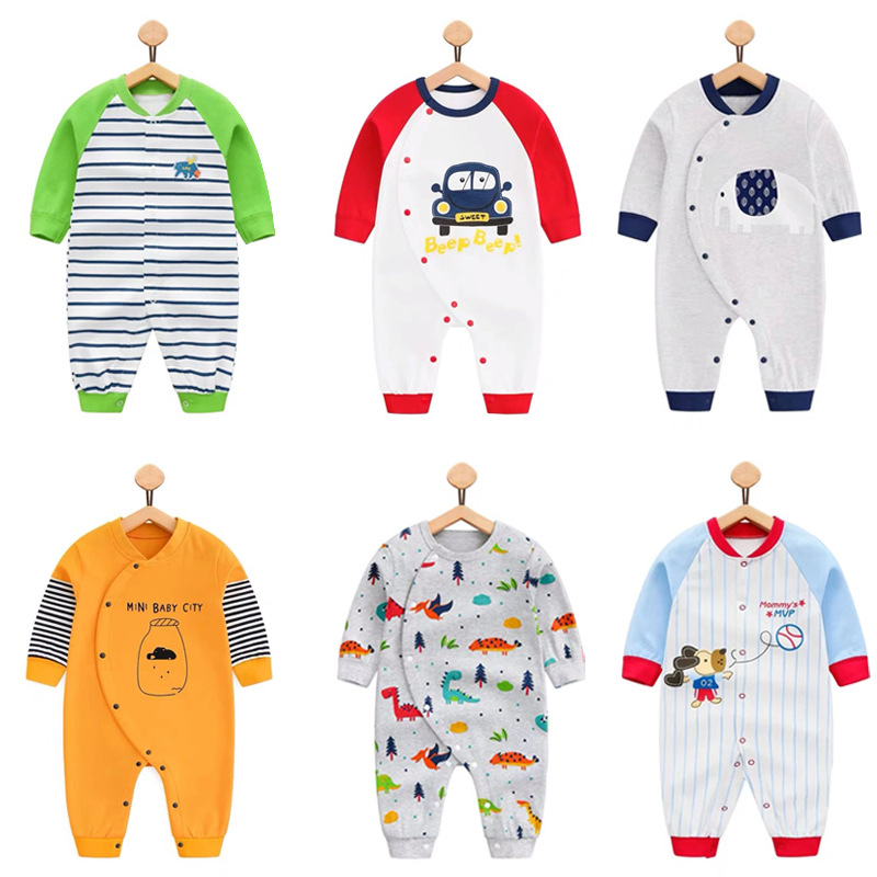 纯棉秋季女童睡衣6婴儿连体衣0-3个月秋装女宝宝哈衣春秋长袖爬服