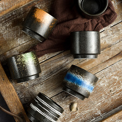 Japanese sushi commercial tea cup handy cup ceramic tableware straight water cup retro stackable household small tea cup