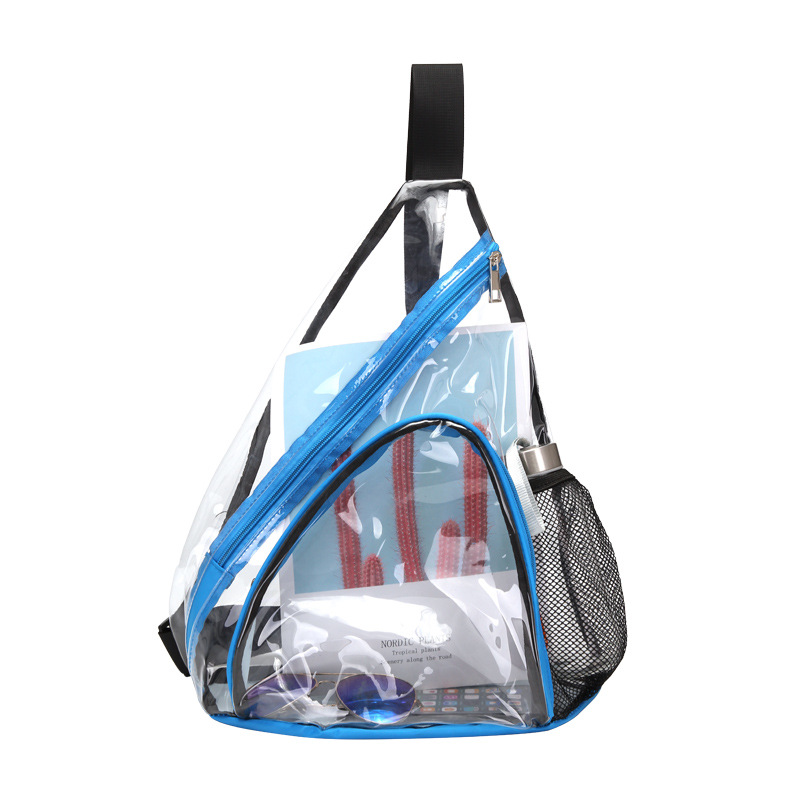 New transparent PVC waterproof diagonal Backpack Bag versatile leisure men's and women's chest bag sports travel single shoulder diagonal bag