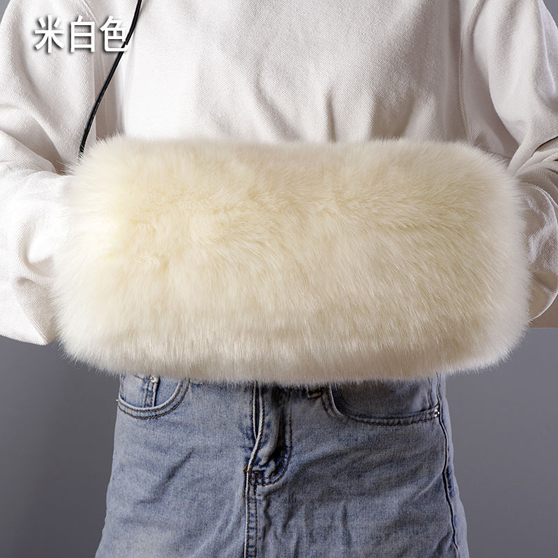 Imitación de piel de zorro protector de mano invierno engrosada mano más caliente de la mano manga de felpa almohada mano más caliente calentador de la mano