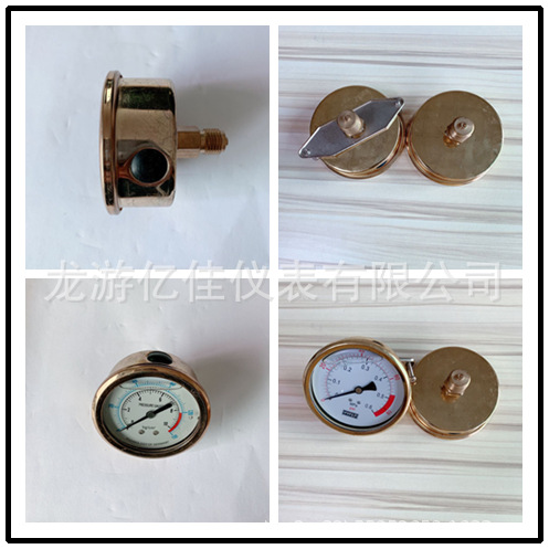 龙游亿佳销售水泵净水器水处理不锈钢充油耐震压力表金色压力表