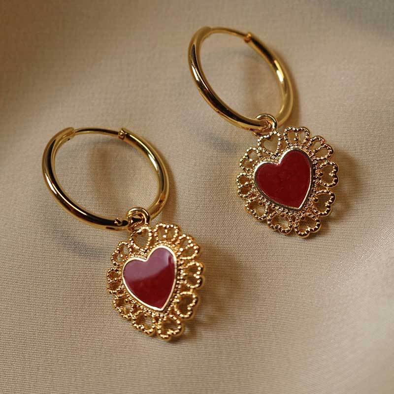 Nuevos Aretes Para Mujer De Amor Chapados En Oro Exagerados Todavía Pendientes De Viento Punk Al Por Mayor De Moda display picture 2