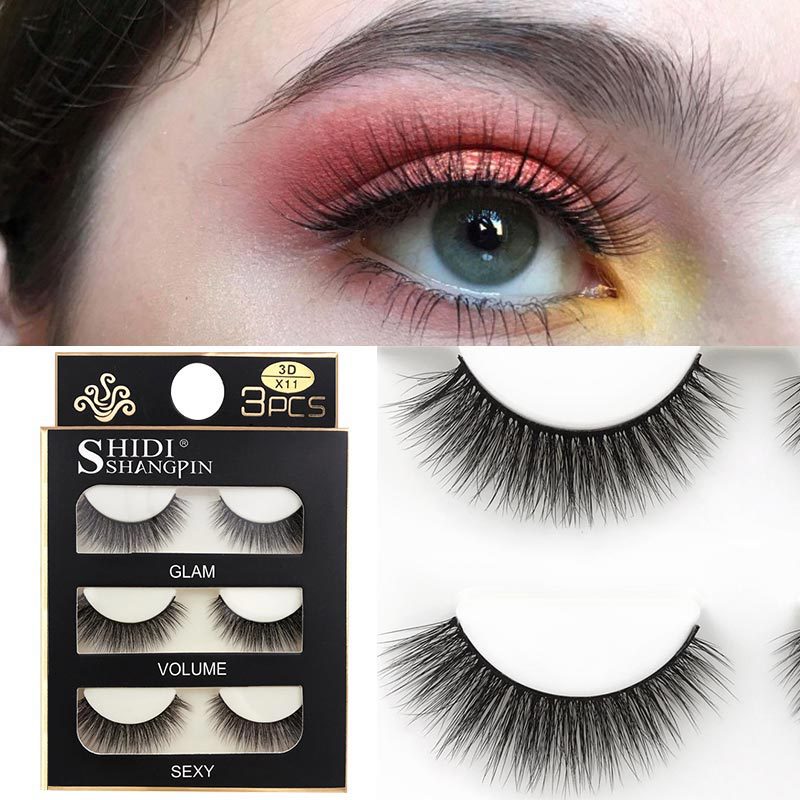 3D False Eyelashes Extensions 3 Pairs Lo...