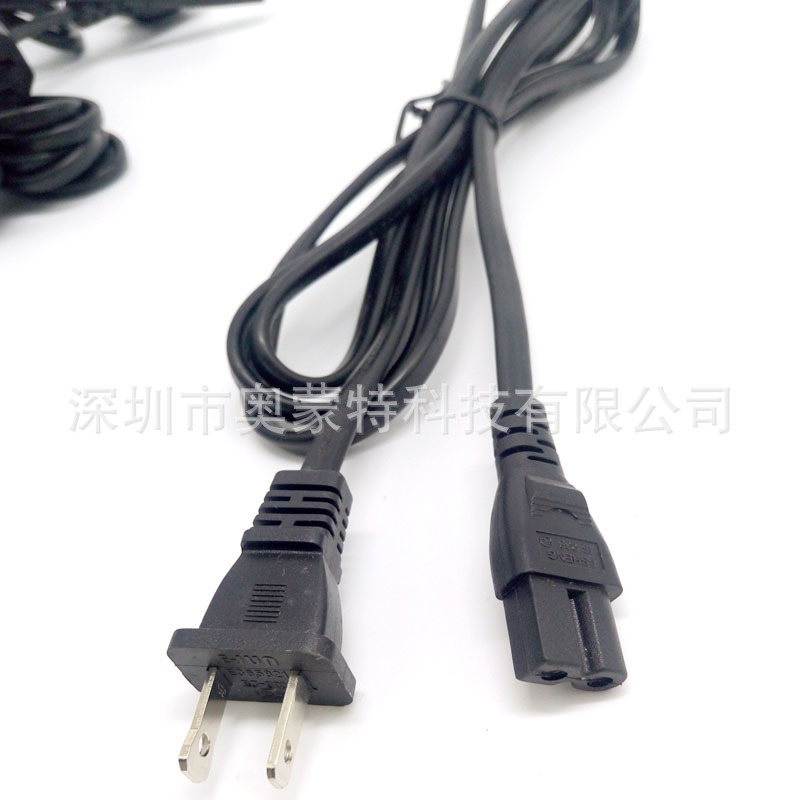 b字尾 SPT-2美标极性插头电源线 美规电源线 美标插片一大一小插