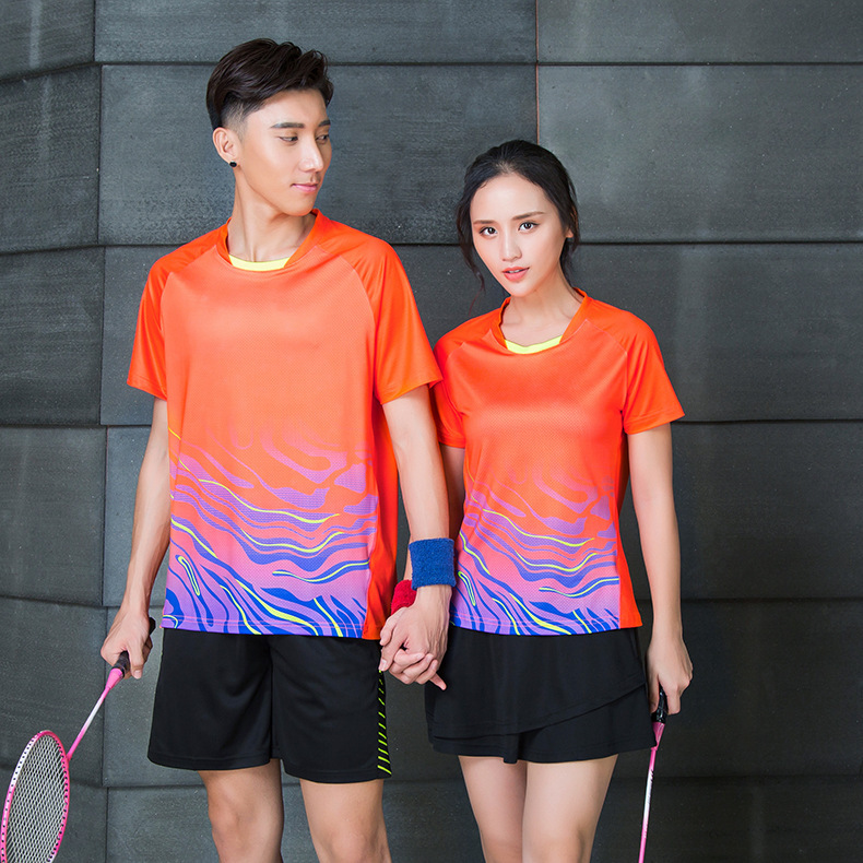 2019年夏季新款速干运动球衣男女青年学生网球服短袖羽毛球服套装