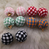 DIY Sifang plaid cloth hanging balls, thousands of bird grid bag ball earrings cute children hair jewelry hanging ball