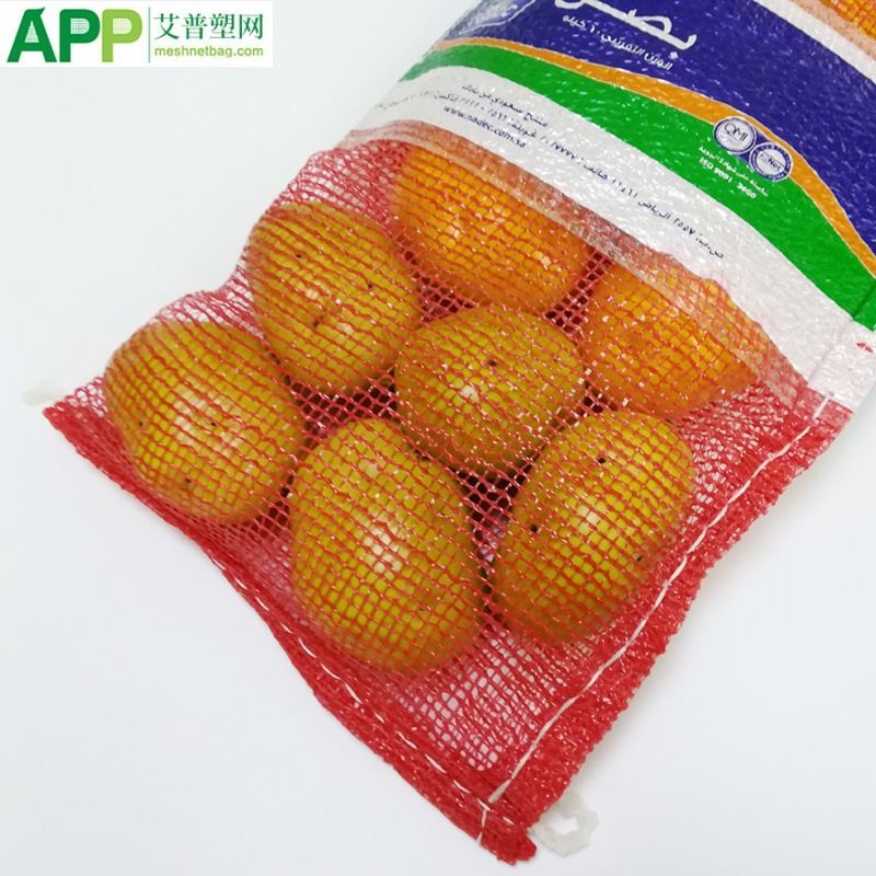 长方形 商超专用条码印刷网袋 PP平织L平缝型土豆网袋网兜网子袋