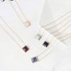 Brand accessory, metal organic stone inlay, necklace, European style, simple and elegant design