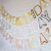 Gold and Silver Flash Powder Hollow Birthday Happy Lahua Children's Adult Life Party Happy Birthday Pulling flag