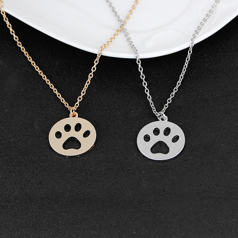 Collier D&#39;explosion Chaîne De Clavicule Collier D&#39;impression Vente Chaude Creux Chien Griffe Pendentif Collier En Gros Nihaojewelry display picture 2