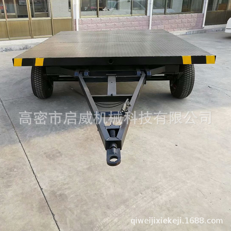 平板拖车 3吨宽体胎平板拖车 可转向牵引拖车 重型平板拖车