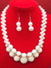 Crystal from pearl, necklace, earrings, set, accessory, European style, wholesale