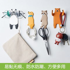 Cartoon Hook Door Rear Strong Adhesive No-Trace Hook Creative Kitchen Bathroom No-Nail No-Drilling Invisible Adhesive Decorative Hook