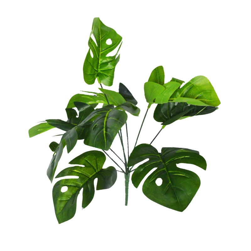 仿真植物草枝 龜背葉家居樹葉家居辦公室裝飾 造景牆裝飾廠家直銷
