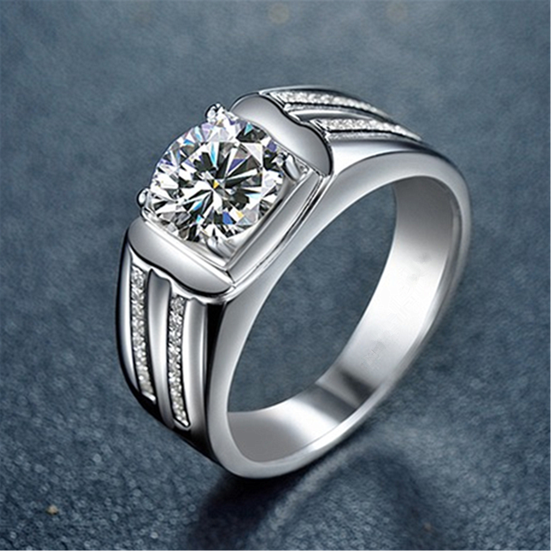 新款热销欧美流行 男戒白色锆石戒指 厂家直供批发饰品戒指首饰-阿里巴巴