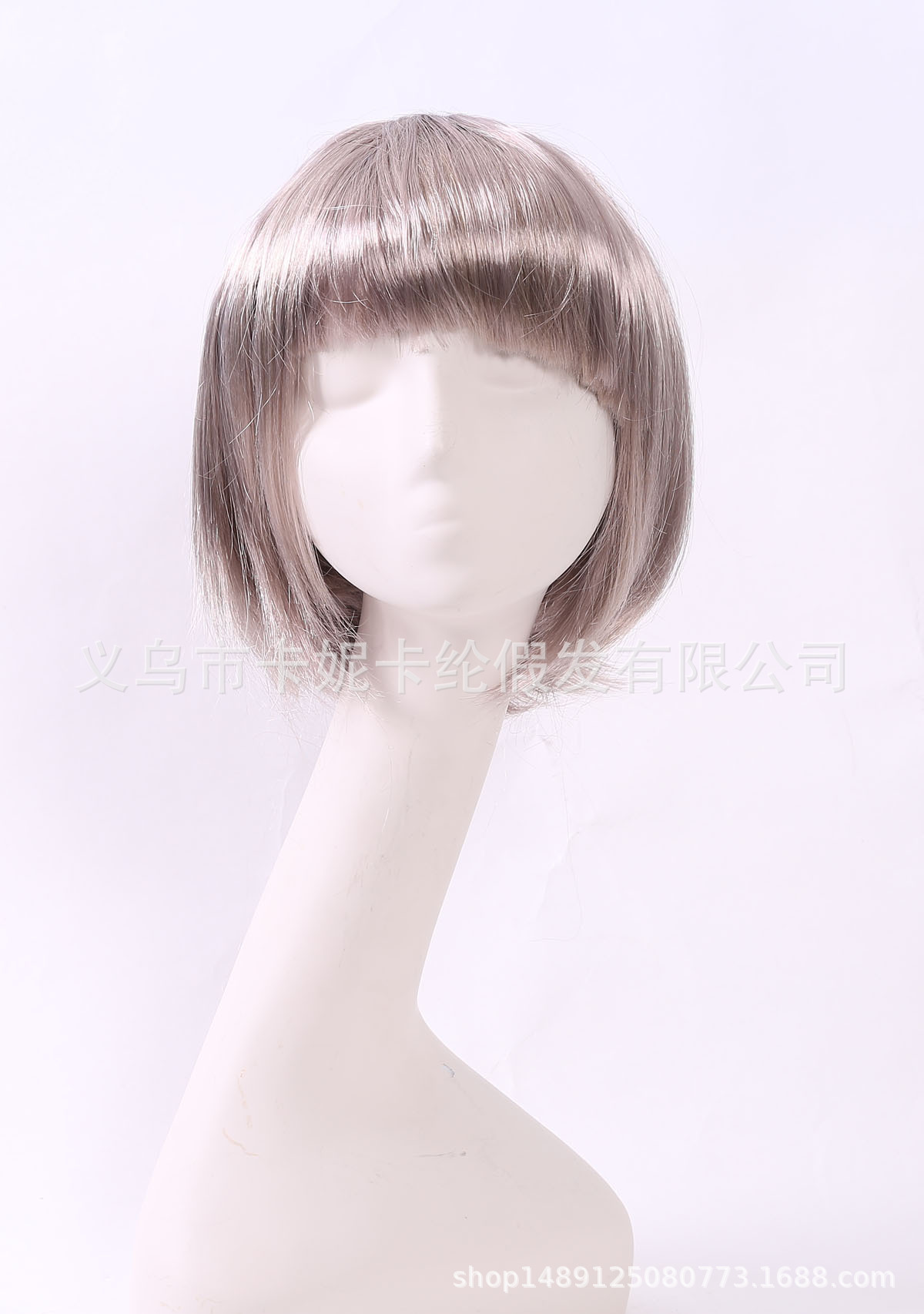 Estudiante pelo BOBO cabeza nueva fiesta de moda plateada amarilla carnaval mujer peluca corta