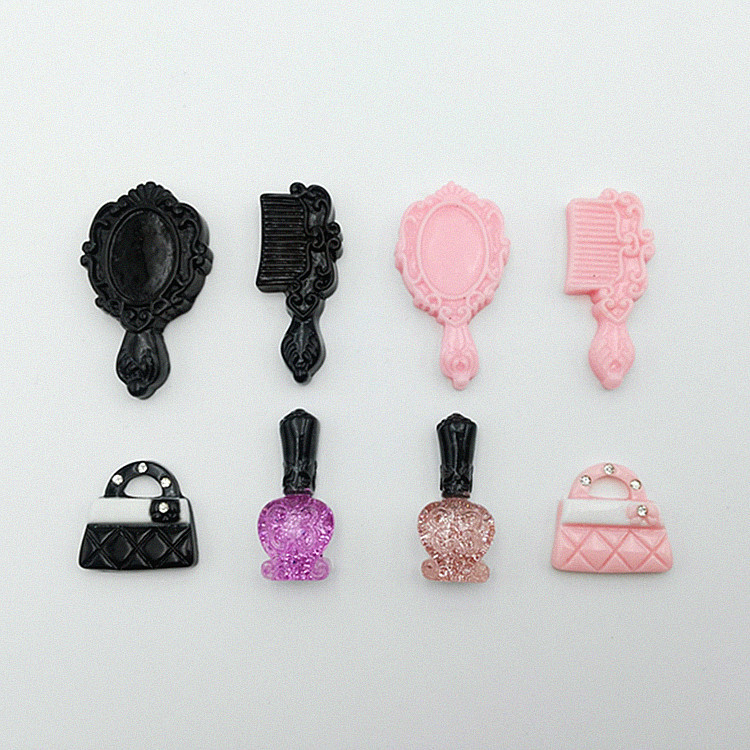 厂家货源日韩仿真镜子梳子小皮包手机美容树脂配件 DIY装饰品材料