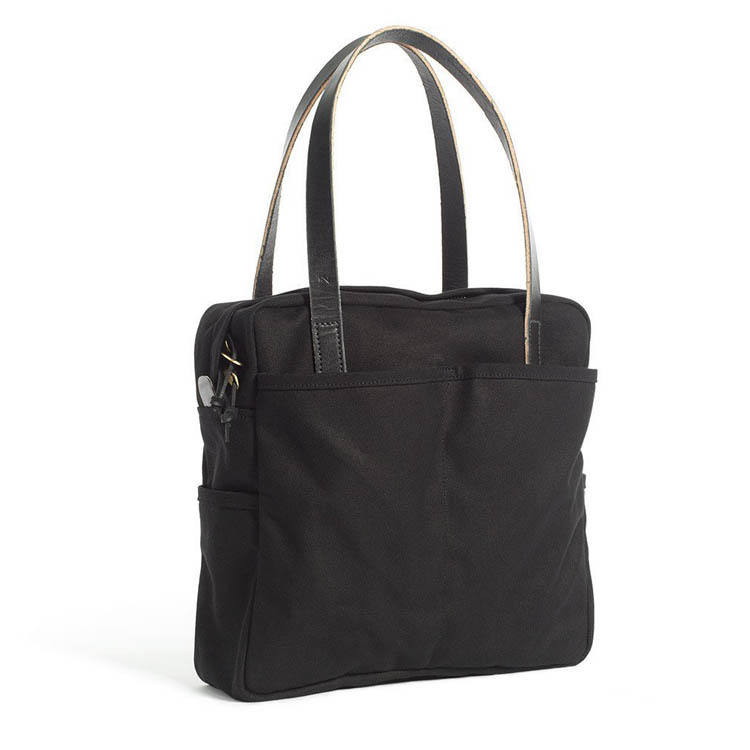 军绿色拉链笔记本帆布皮革手提袋  加厚环保帆布购物袋