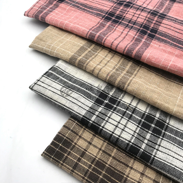现货供应 50%涤50%棉 春季格纹色织格子布 衬衫裙装面料 外贸热销