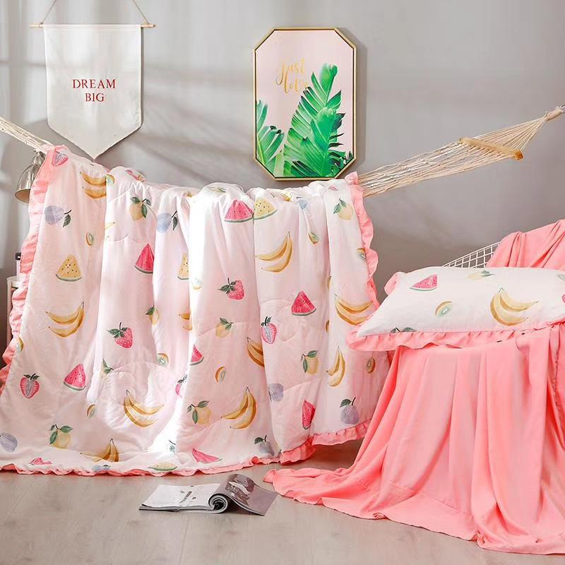 微商爆款ins 風韓版荷葉邊夏被四件套 單夏被廠家直銷壹件代發