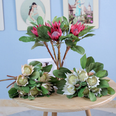 单支地涌金莲仿真花假花仿真帝王花仿真莲花荷花睡莲花绢花装饰花