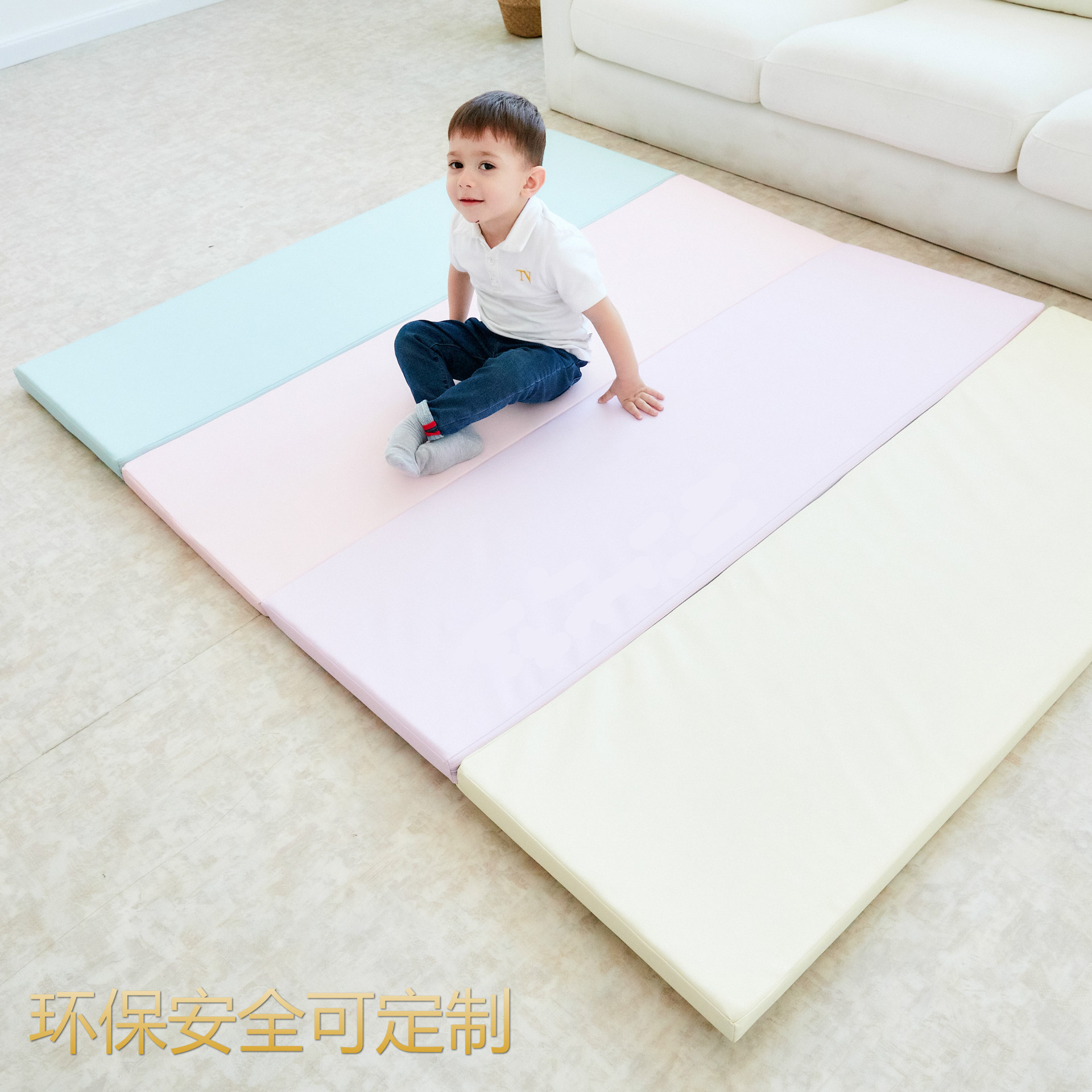 儿童爬行垫折叠加厚4cm婴儿xpe 家用客厅地垫环保 pu宝宝爬爬垫子|ru