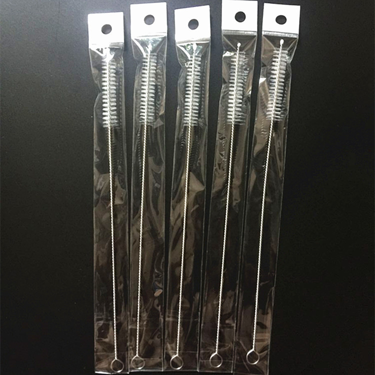 Suministro de fábrica botella de alimentación cepillo de paja botella de alimentación de acero inoxidable cepillo de paja cepillo con embalaje OPP