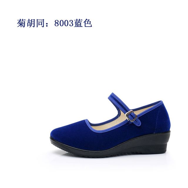 8003 dốc với giày vải Bắc Kinh cũ giày công sở thời trang giải trí giày khiêu vũ vuông giày mẹ Giày mẹ