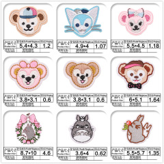 Manufacturer Direct Sales Animal Cartoon Chinchilla Anime Rabbit Bear Pattern Embroidery Cloth Patch Can Be Ironed DIY Children's Clothing Accessories 