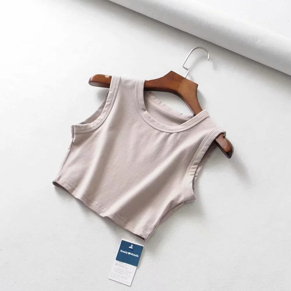 wide-brimmed slim short fitness vest NSAC14572